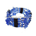 Magnetische blaue Glas-Chip-Verpackung Armbänder &amp; Halskette 36 &quot;